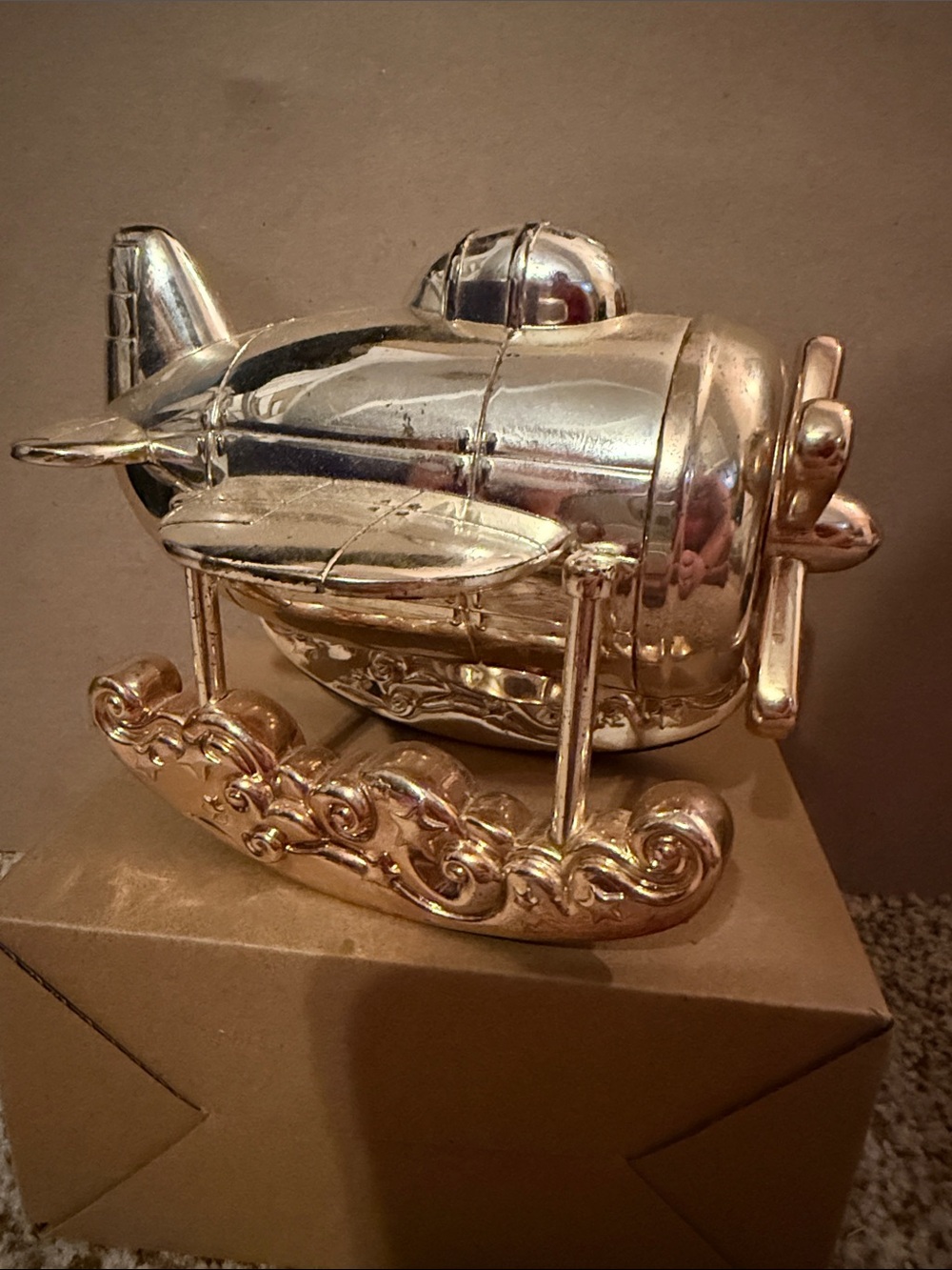 Reed & Barton  Real Silver Decorative Airplane Piggy Bank